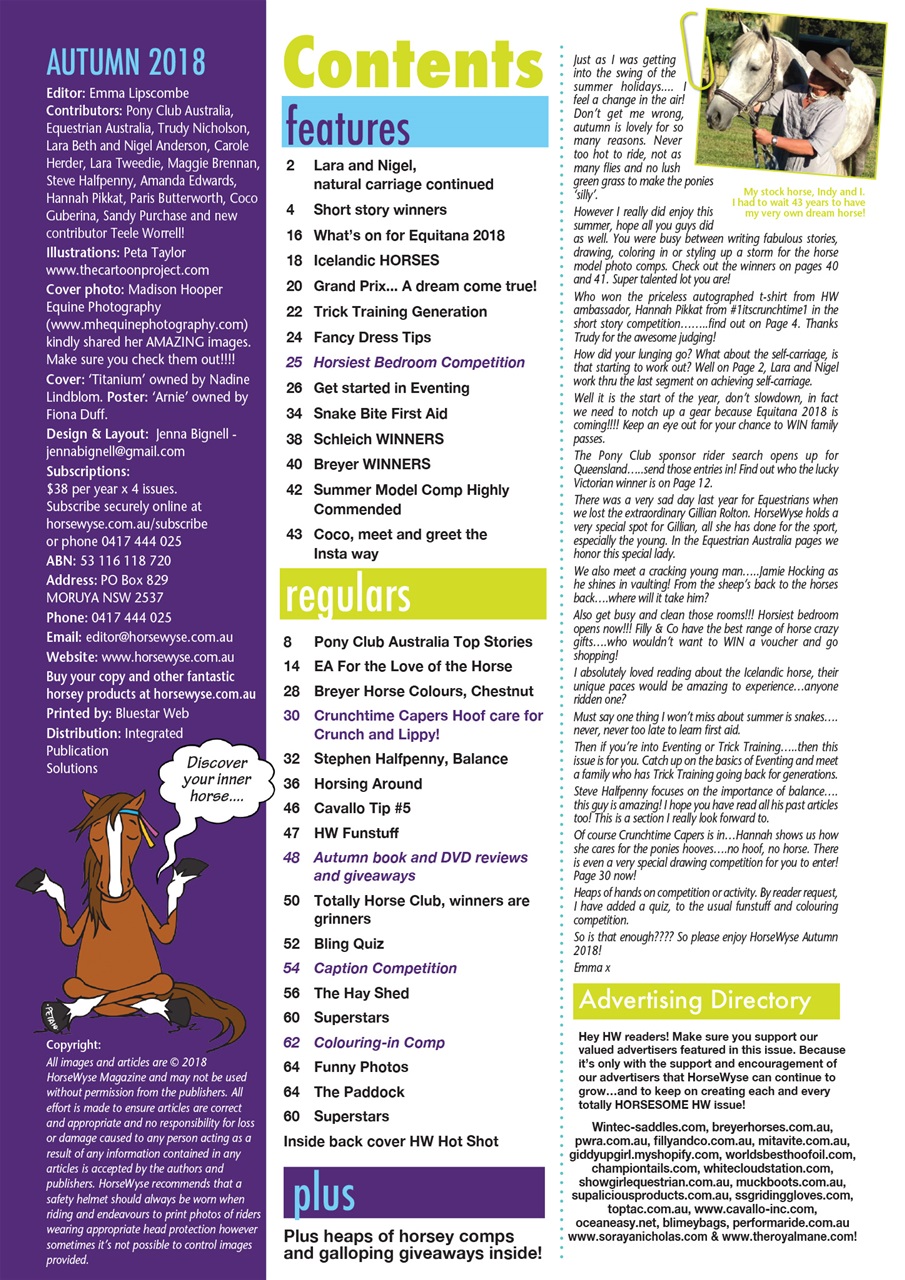 HorseWyse Magazine Preview Pages