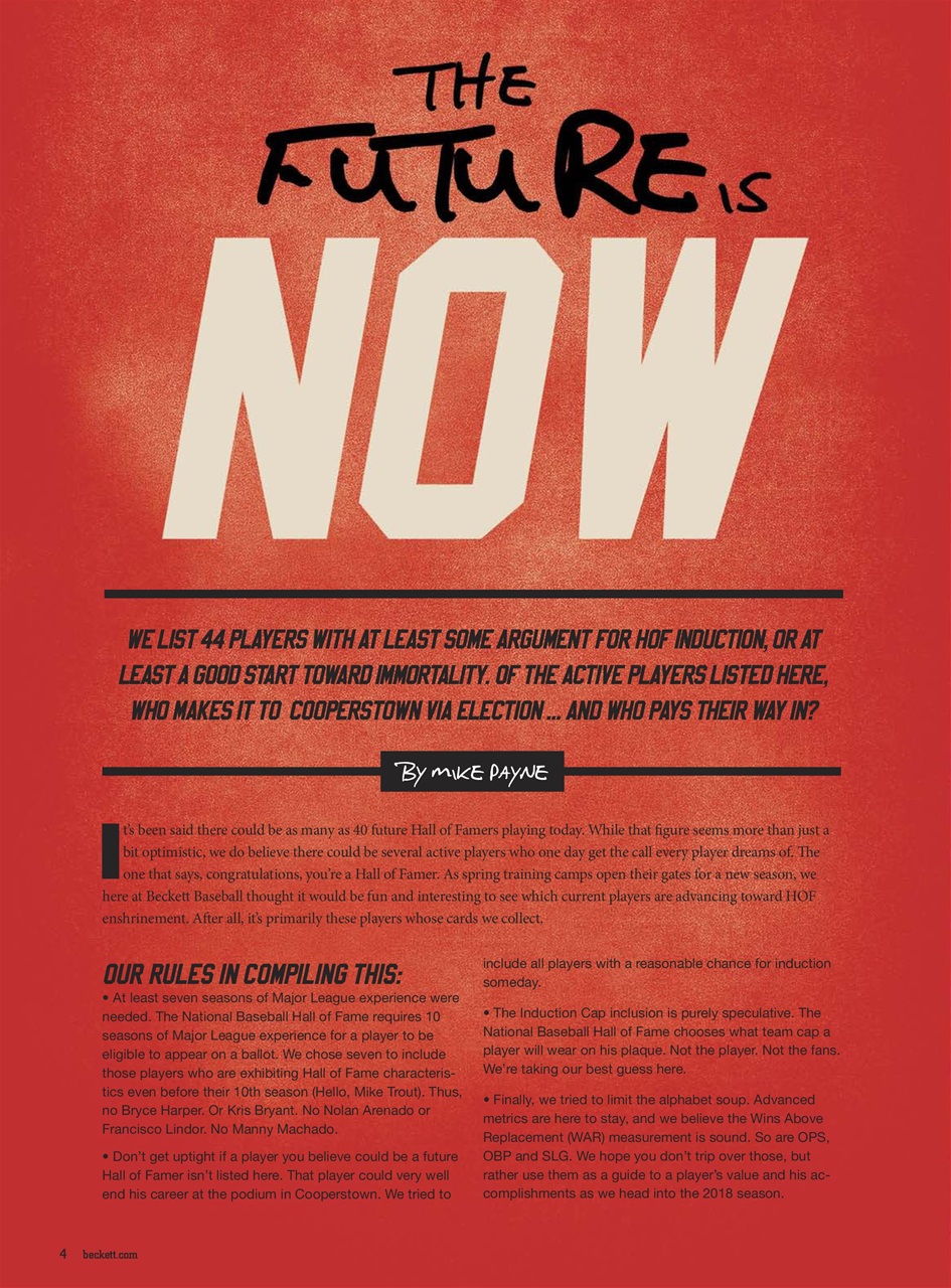 Beckett Baseball Magazine Preview Pages