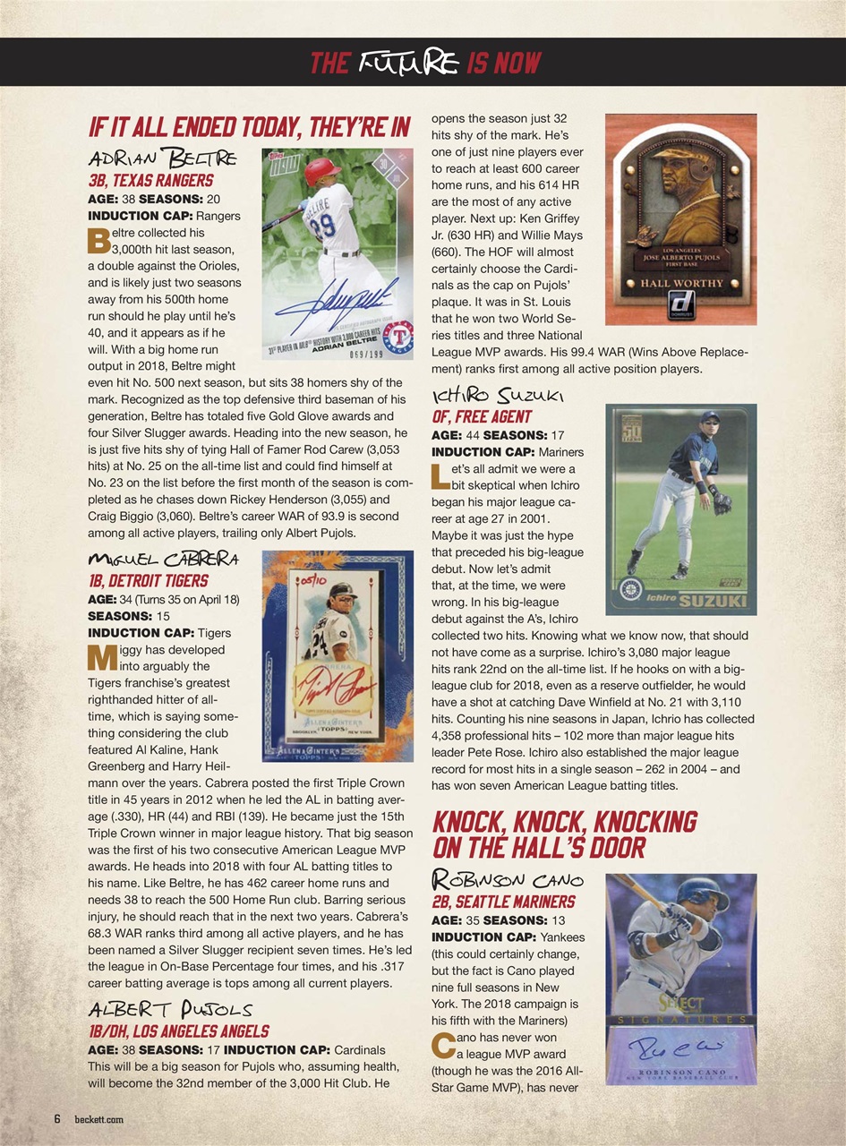 Beckett Baseball Magazine Preview Pages