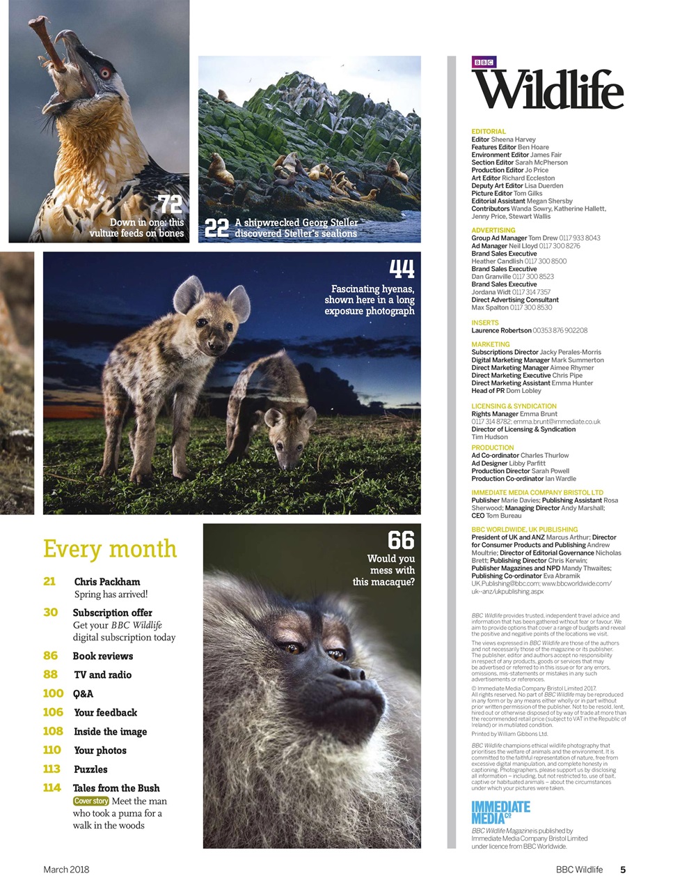 BBC Wildlife Magazine Preview Pages