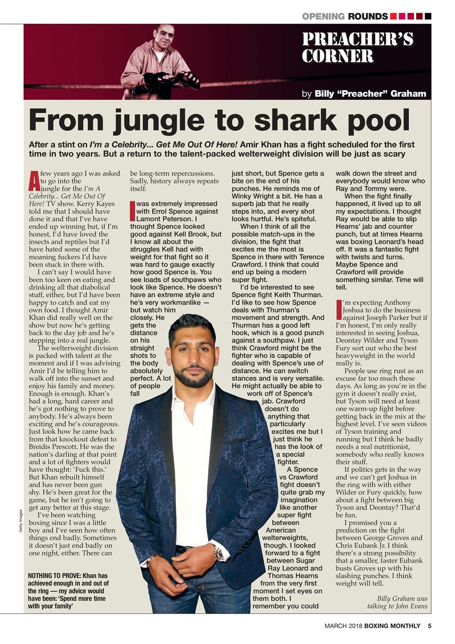 Boxing Monthly Preview Pages