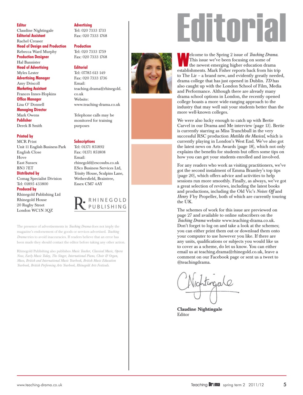 Drama and Theatre Preview Pages