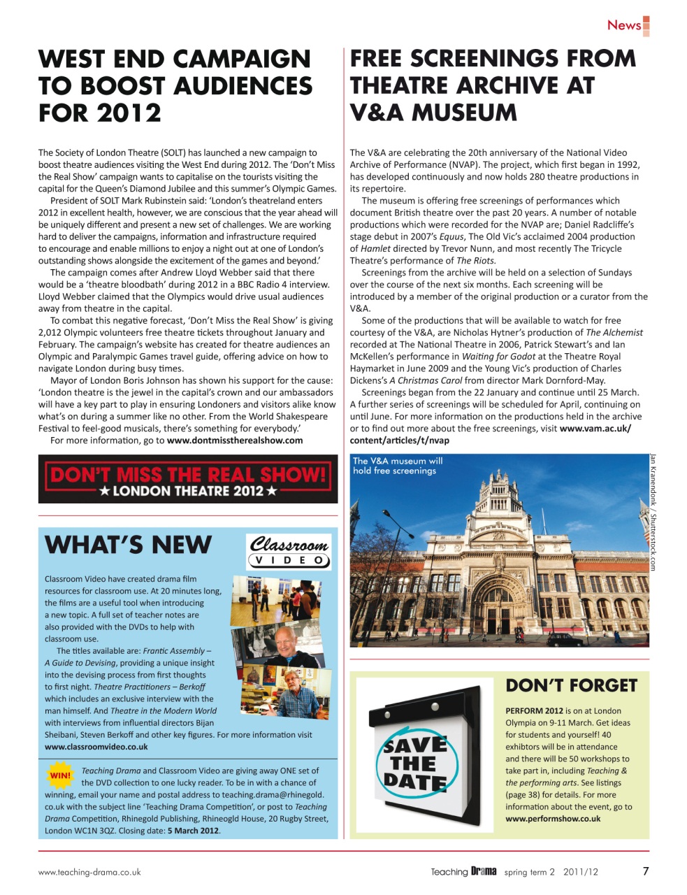 Drama and Theatre Preview Pages