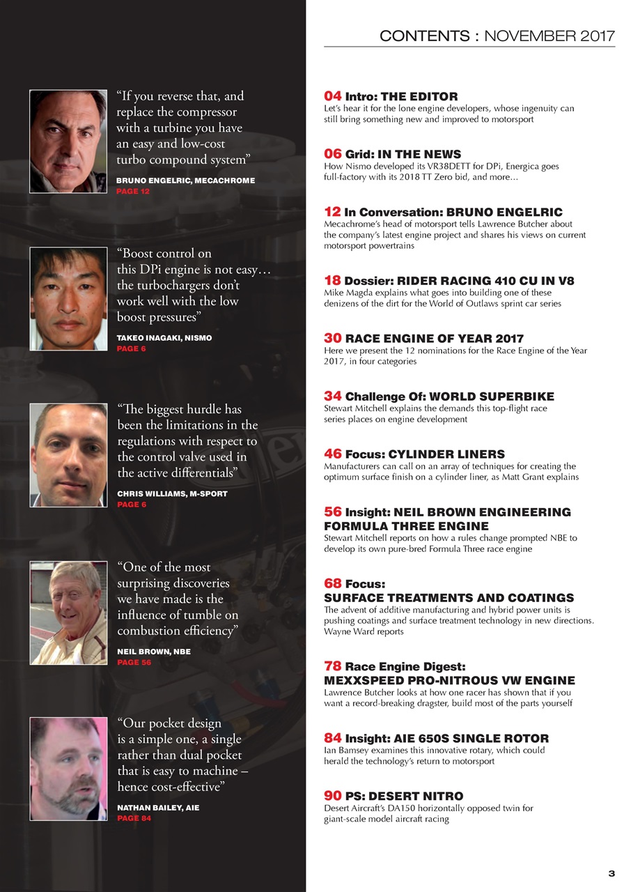 Race Engine Technology Preview Pages