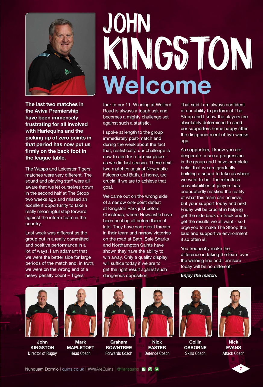 Harlequins Preview Pages