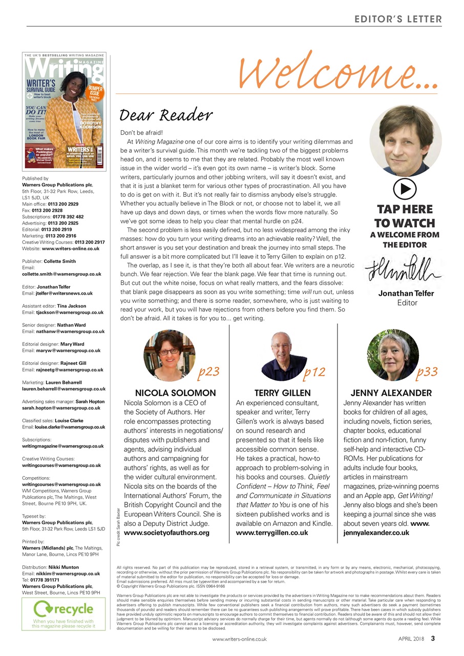 Writing Magazine Preview Pages