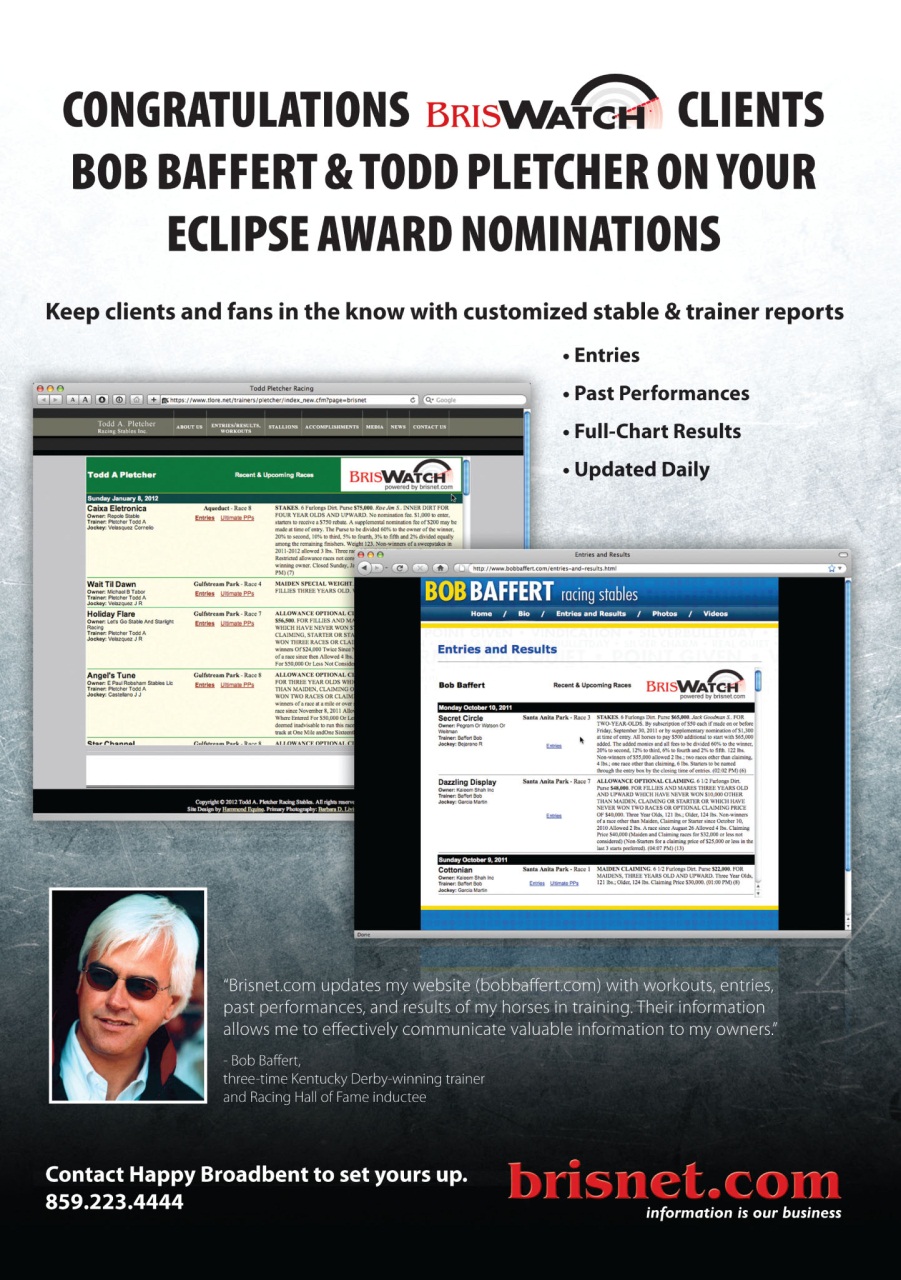 North American Trainer Magazine - horse racing Preview Pages