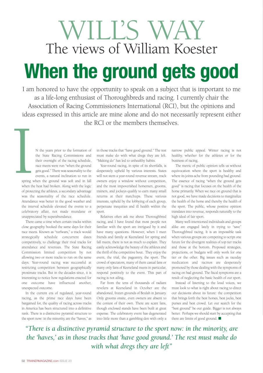 North American Trainer Magazine - horse racing Preview Pages