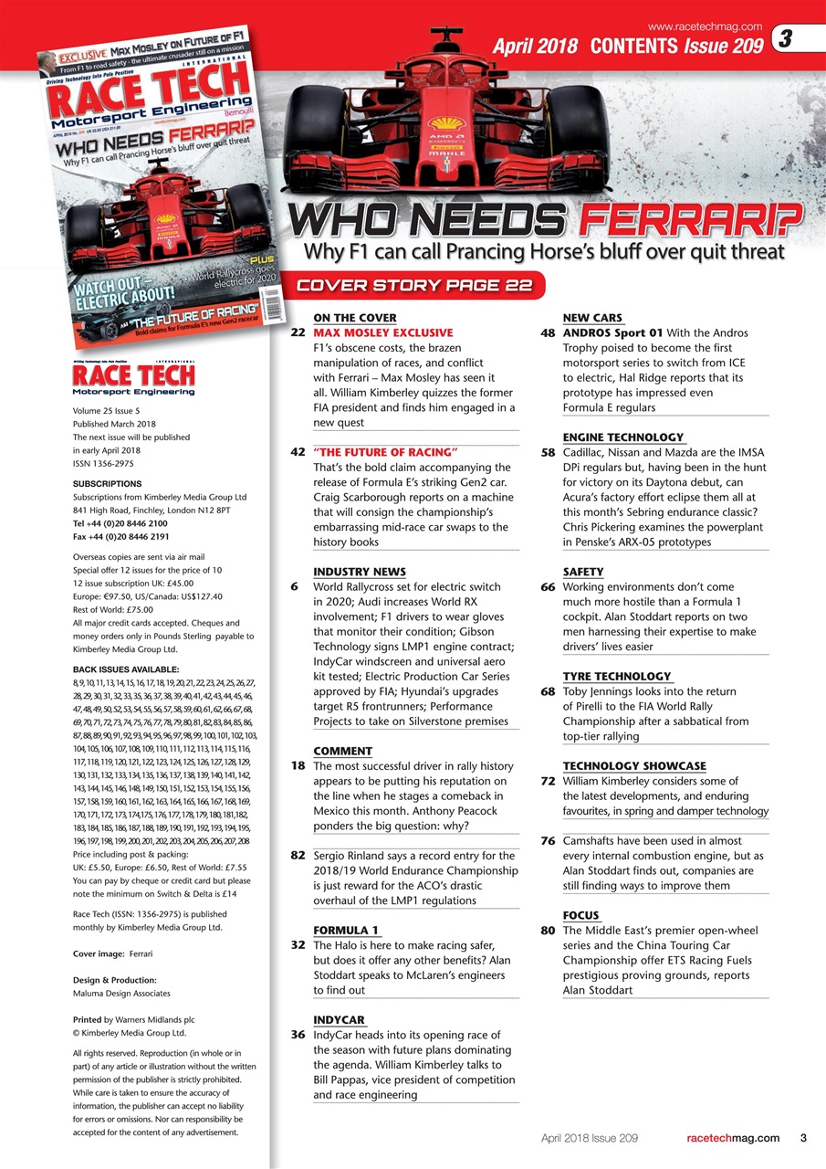 Race Tech Preview Pages