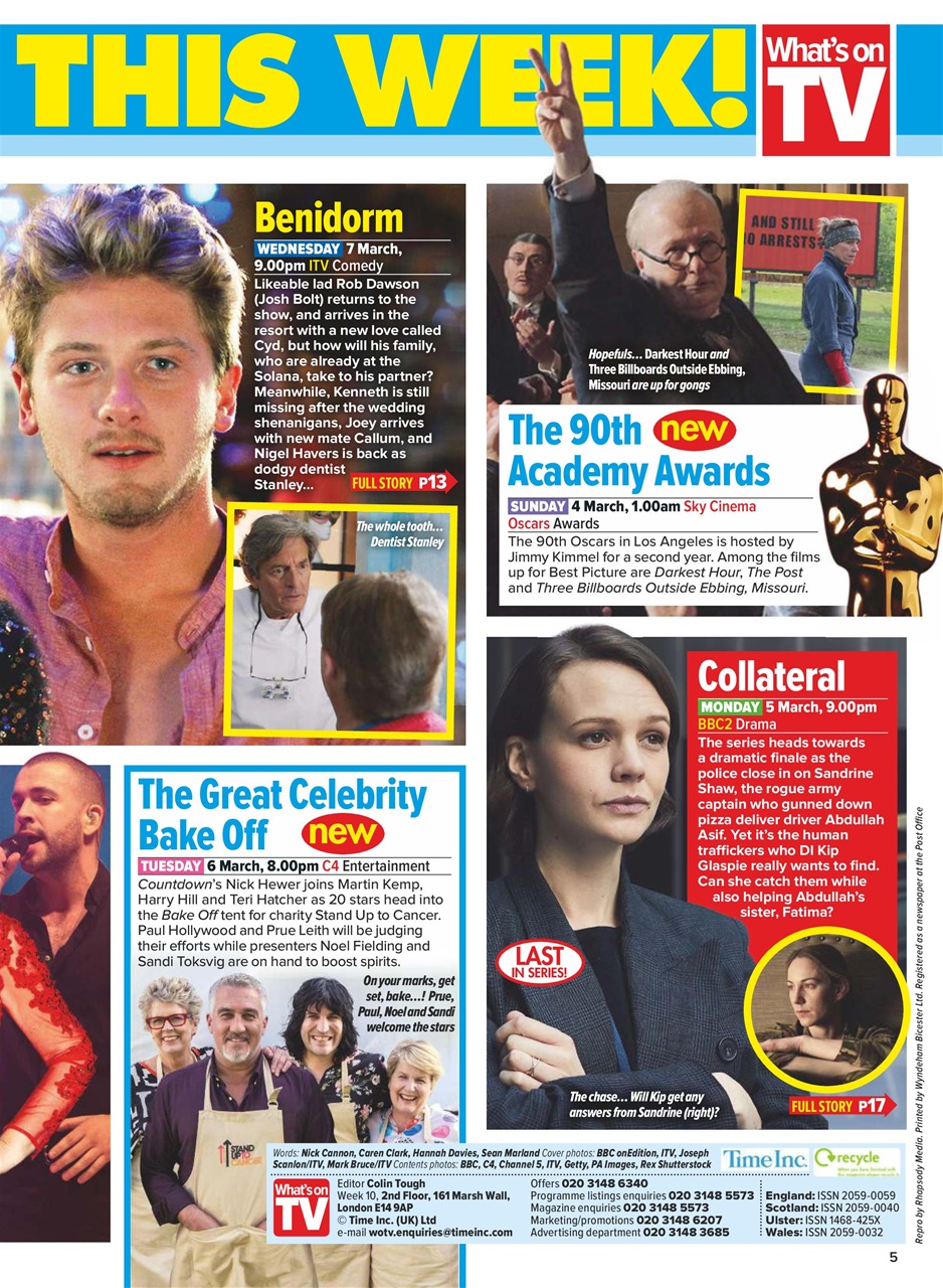 What's on TV Preview Pages