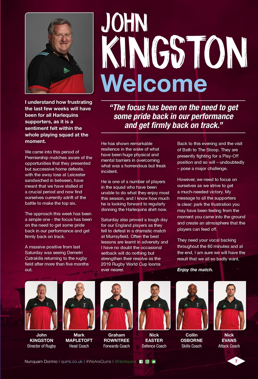 Harlequins Preview Pages