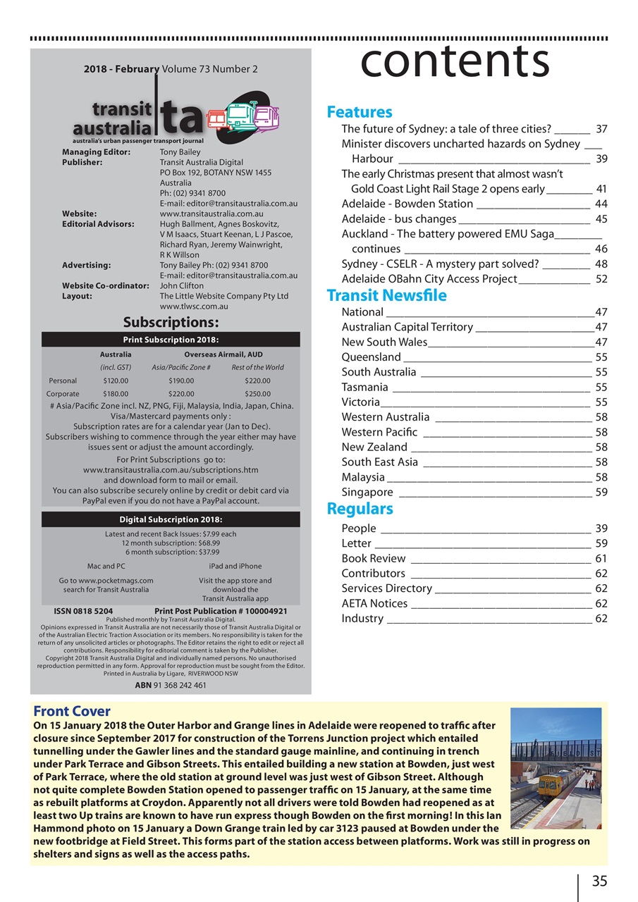 Transit Australia Preview Pages