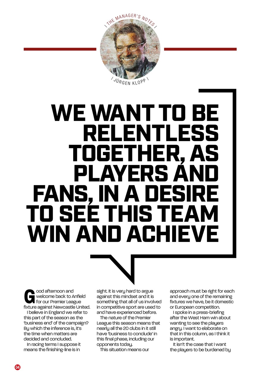 Liverpool FC Programmes Preview Pages