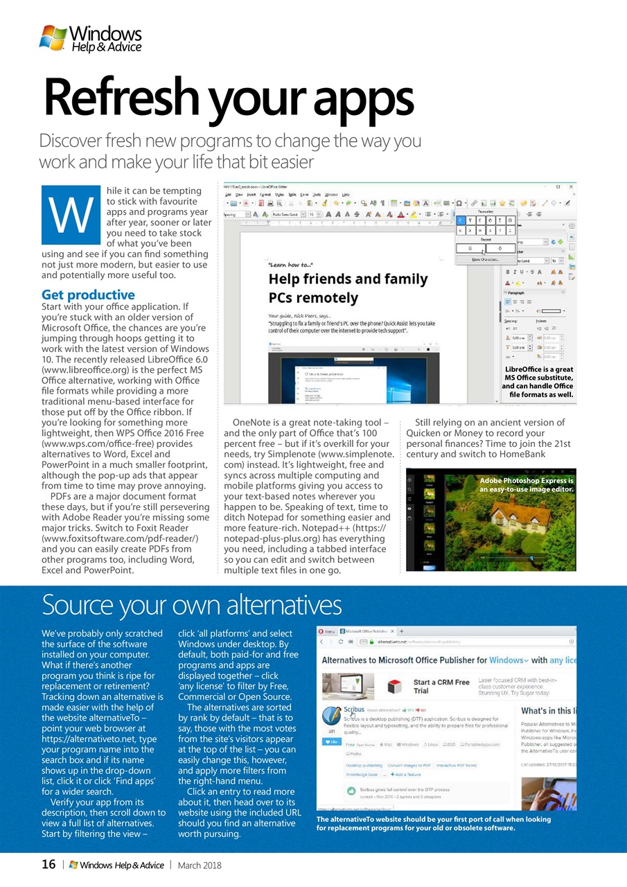 Windows Help & Advice Preview Pages