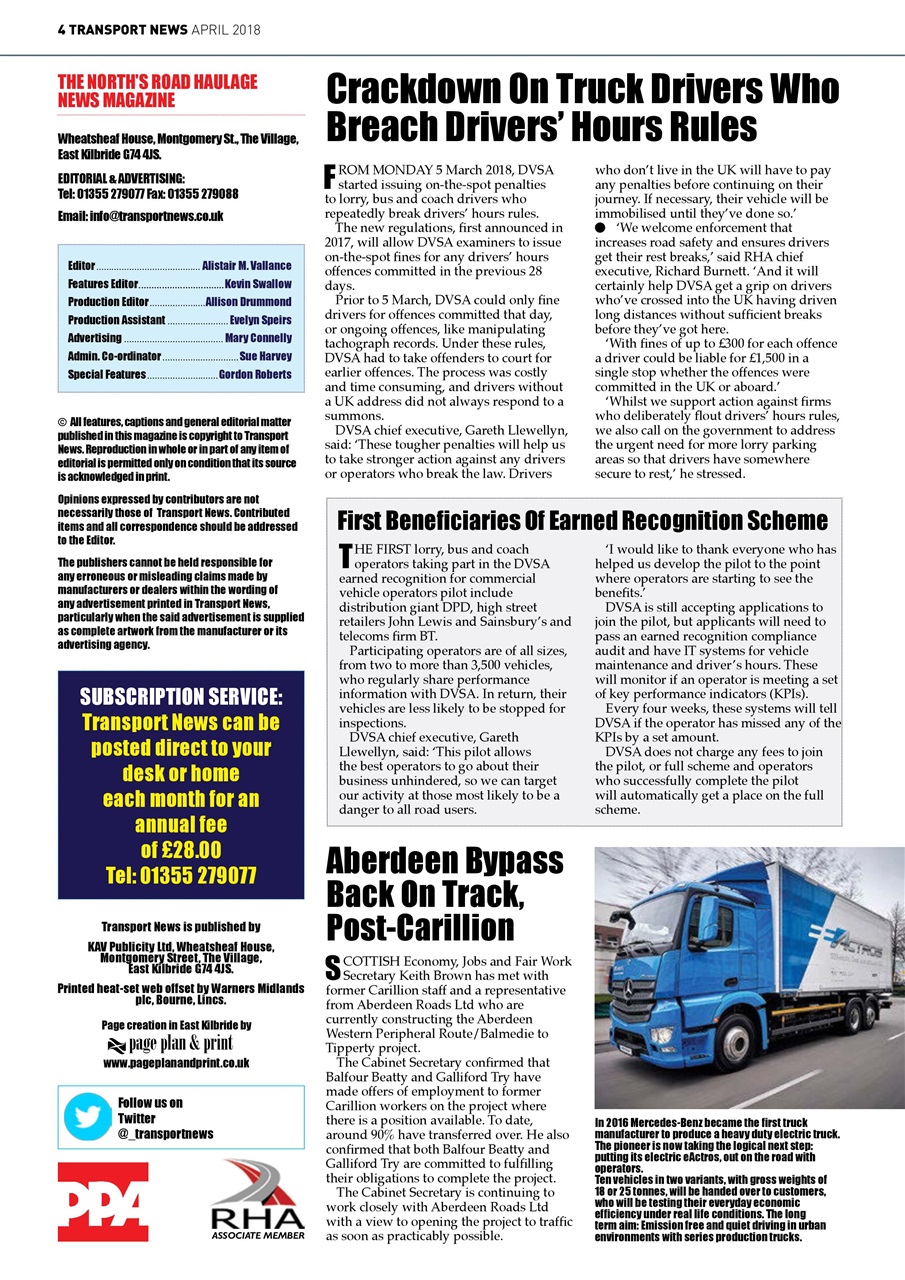 Transport News Preview Pages