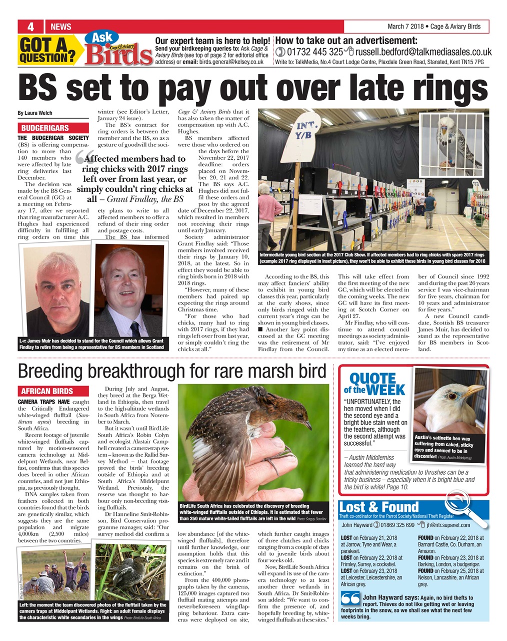 Cage & Aviary Birds Preview Pages