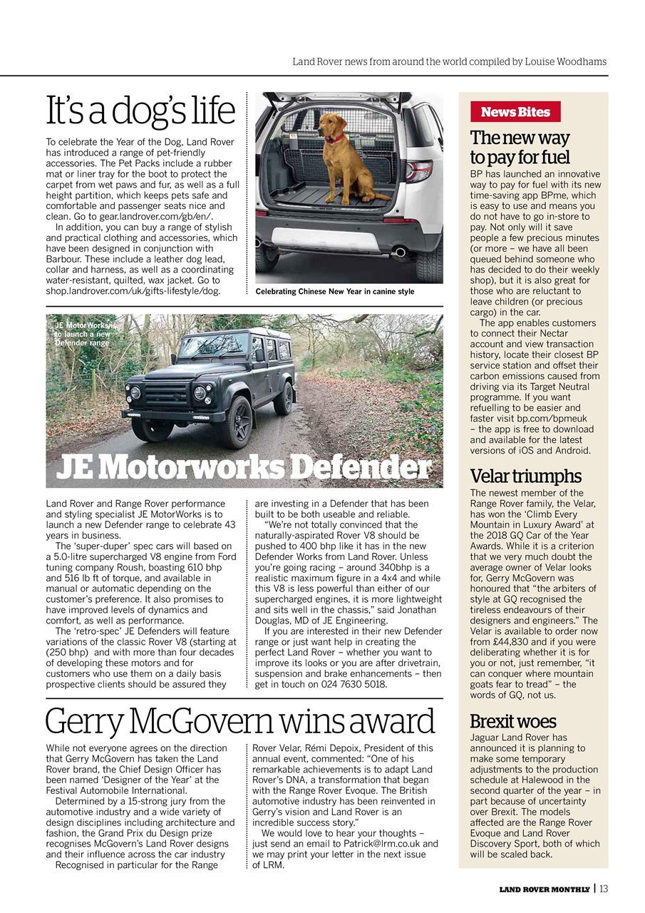 Land Rover Monthly Preview Pages