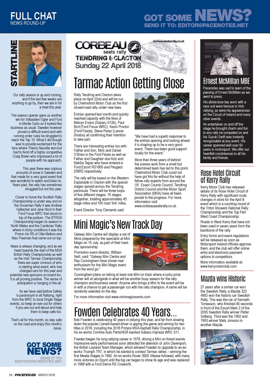 Pacenotes Rally magazine Preview Pages