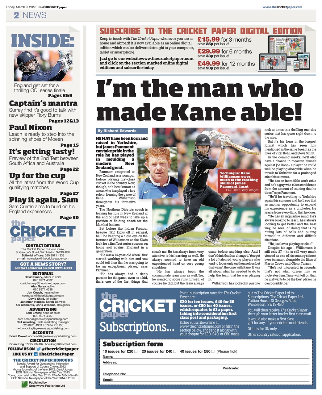The Cricket Paper Preview Pages