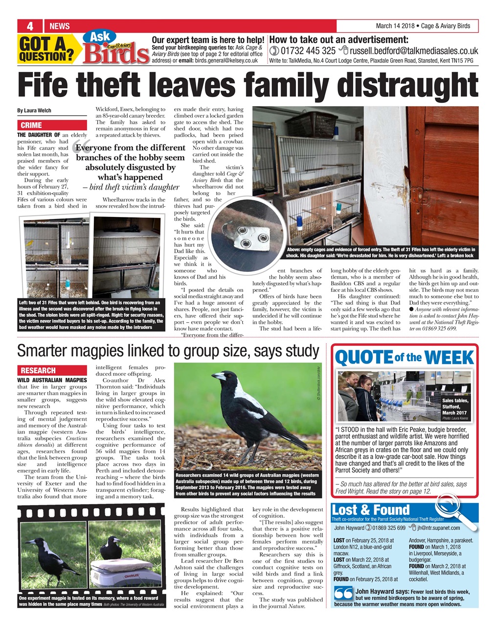 Cage & Aviary Birds Preview Pages