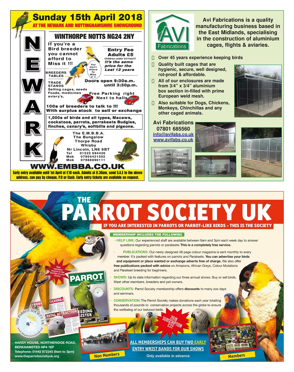 Cage & Aviary Birds Preview Pages