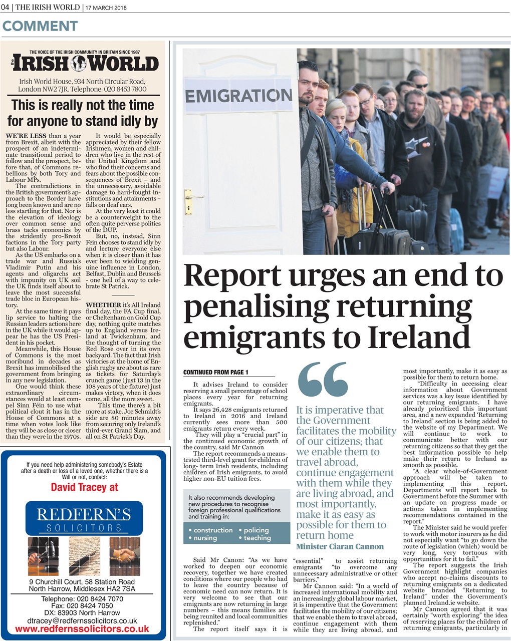 Irish World Preview Pages