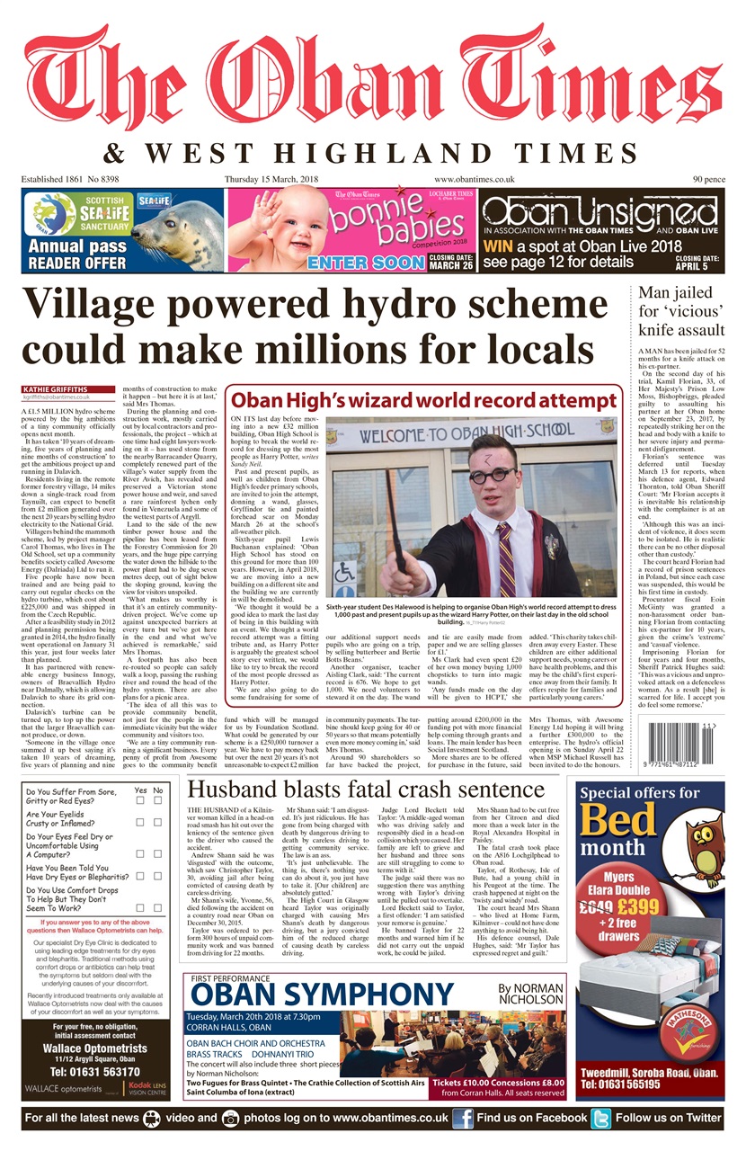 The Oban Times & Lochaber Times Preview Pages
