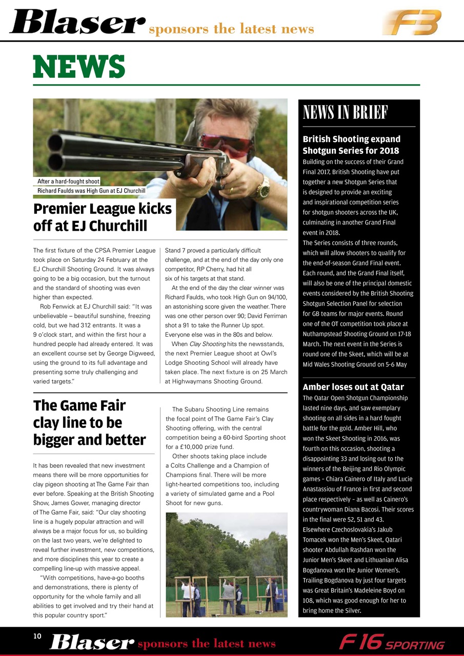 Clay Shooting Preview Pages