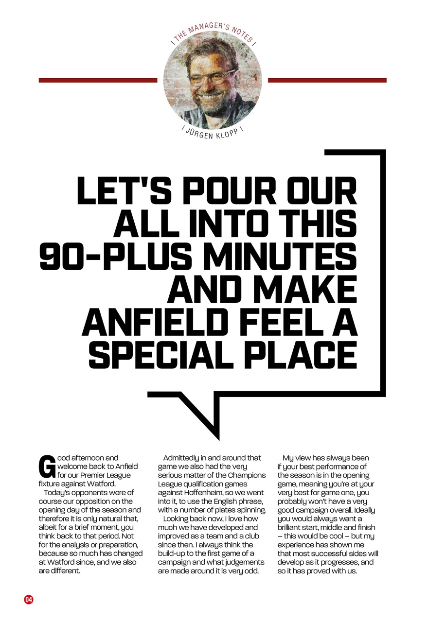 Liverpool FC Programmes Preview Pages