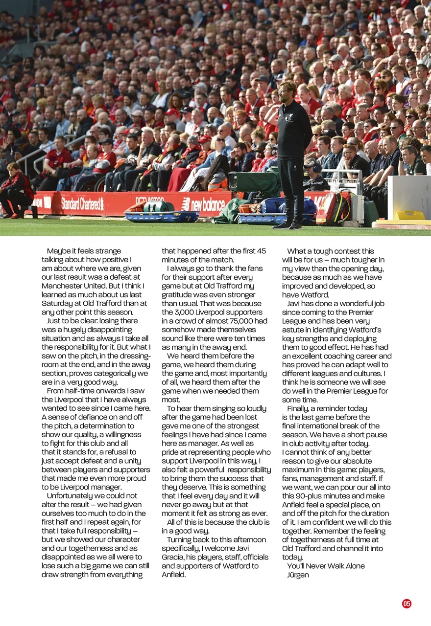Liverpool FC Programmes Preview Pages