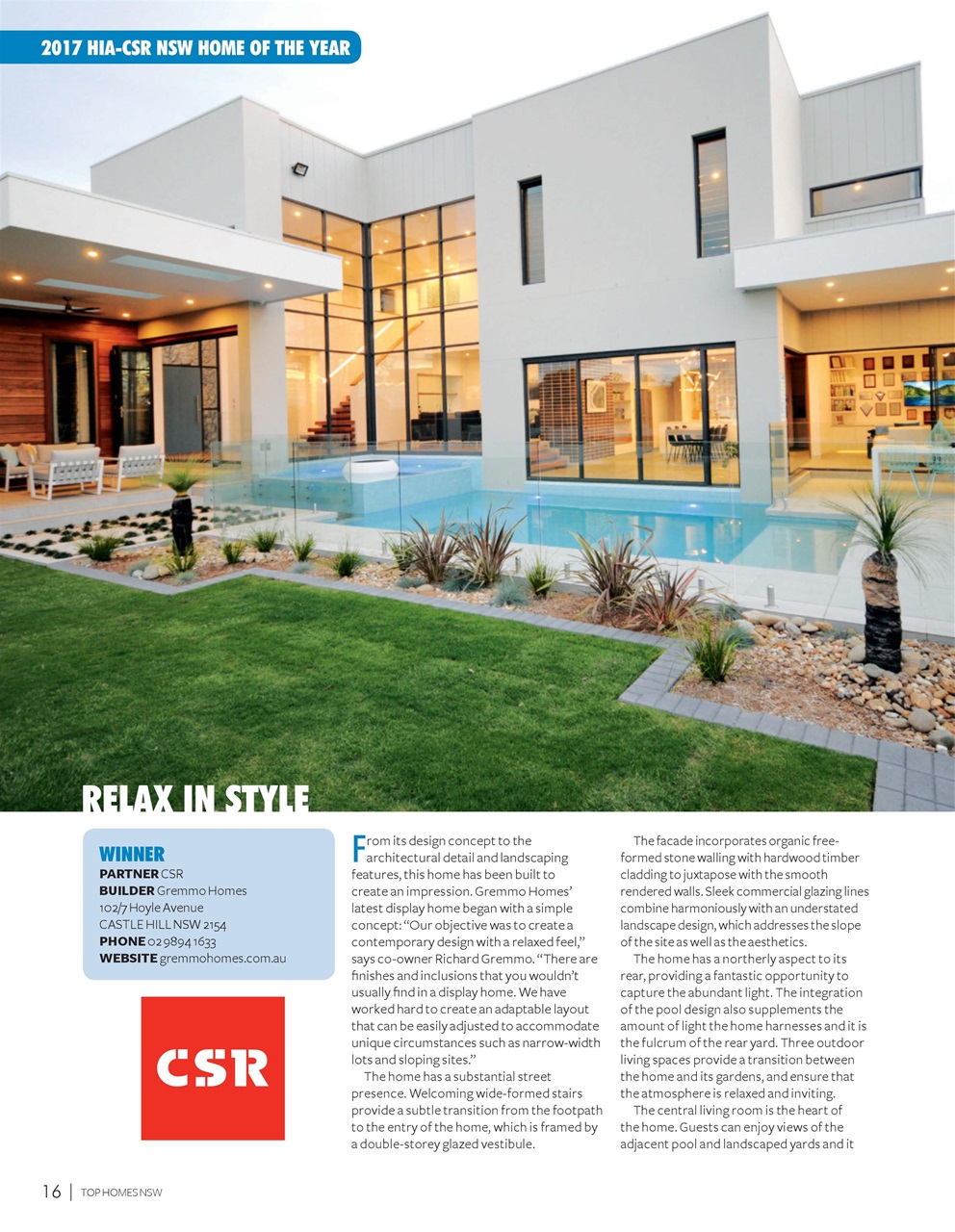 HIA Top Homes Preview Pages