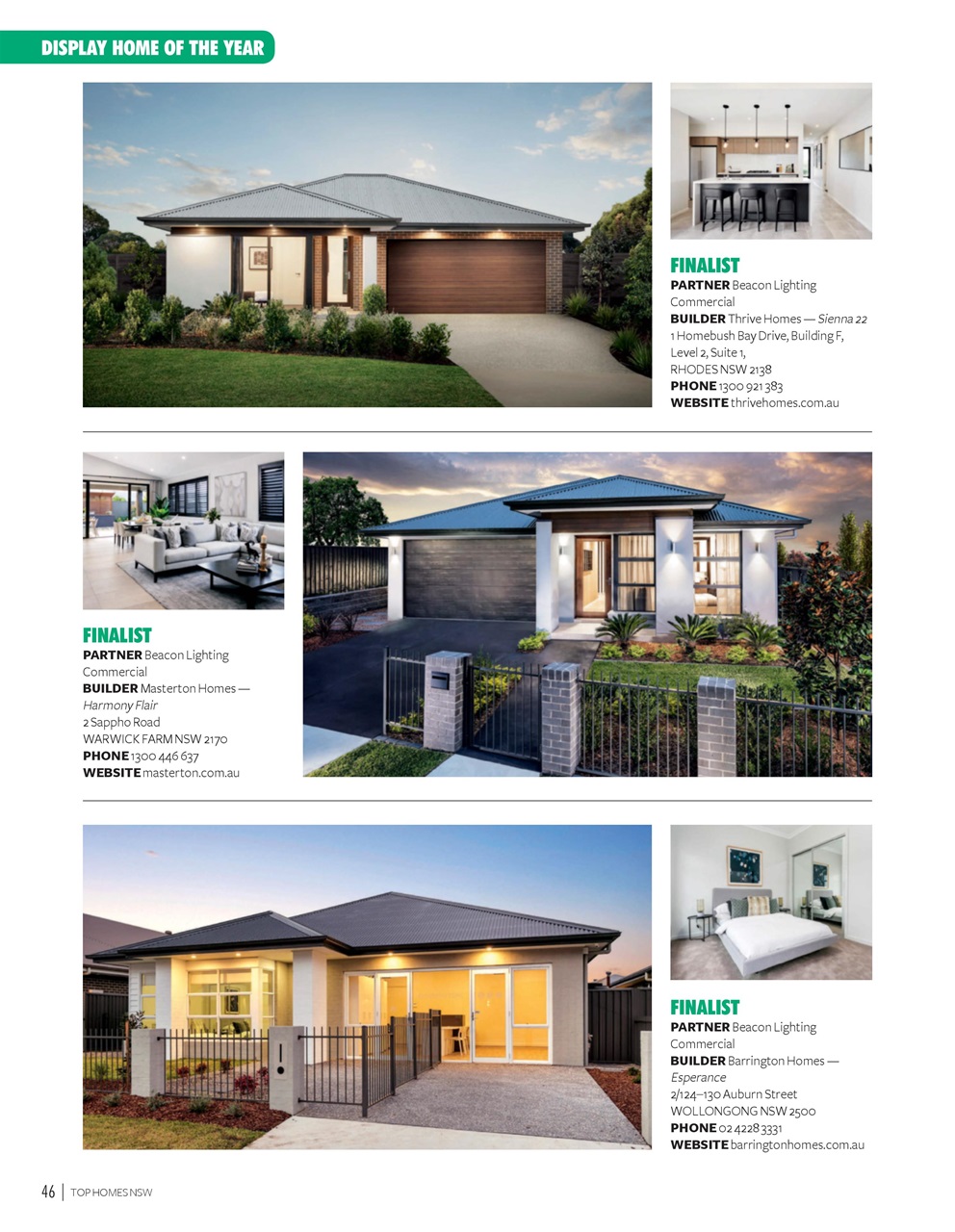 HIA Top Homes Preview Pages