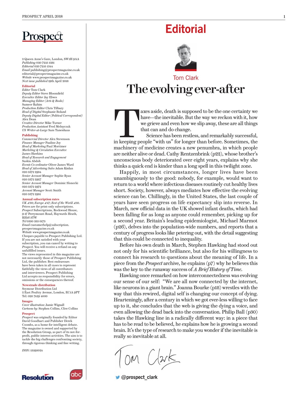 Prospect Magazine Preview Pages