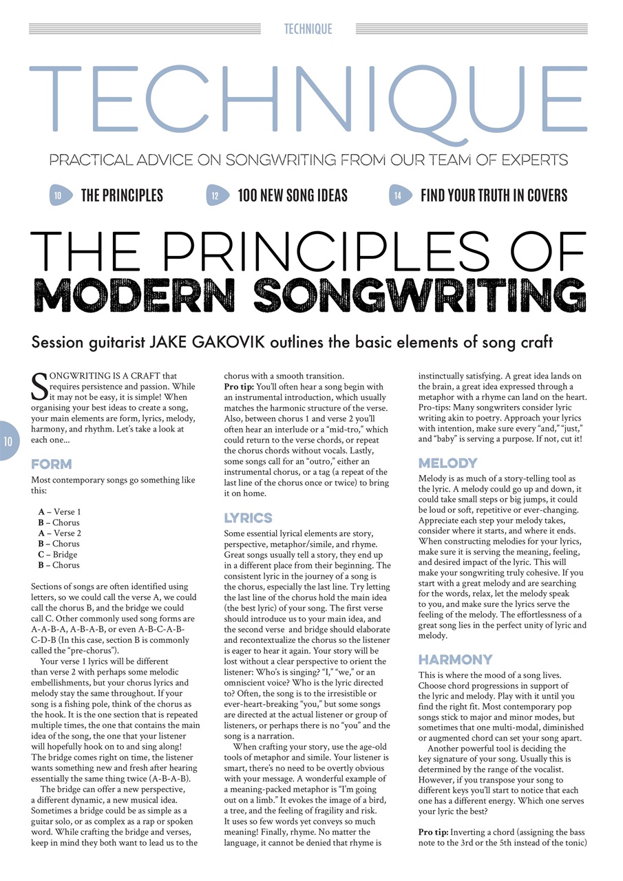 Songwriting Magazine Preview Pages