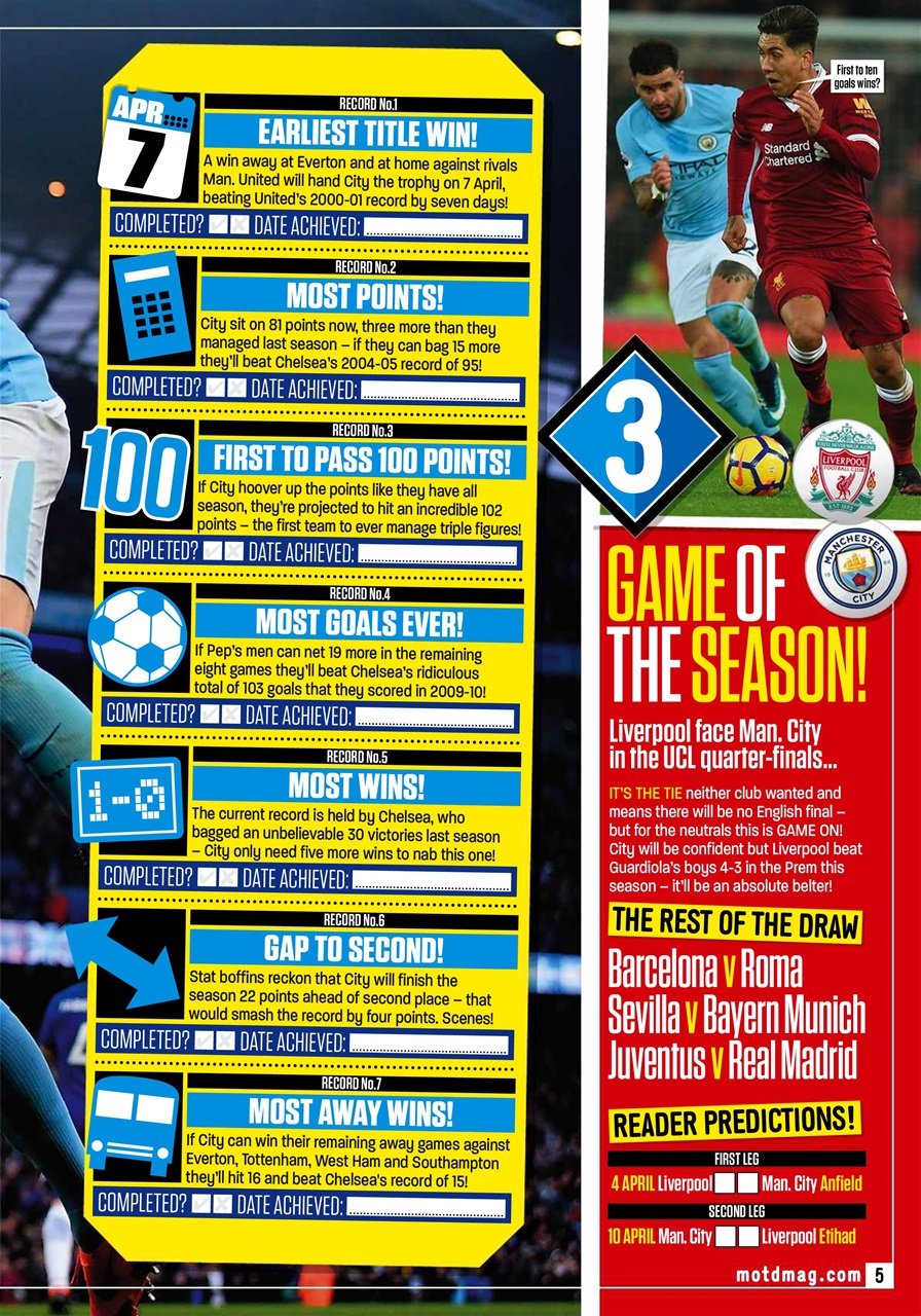 Match of the Day Preview Pages