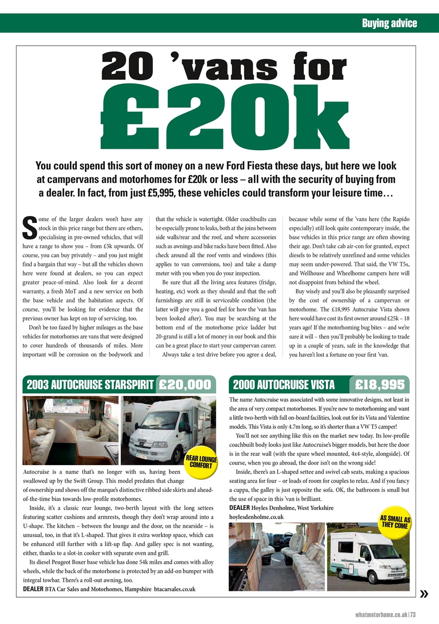What Motorhome magazine Preview Pages