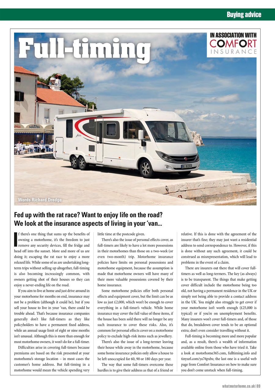 What Motorhome magazine Preview Pages