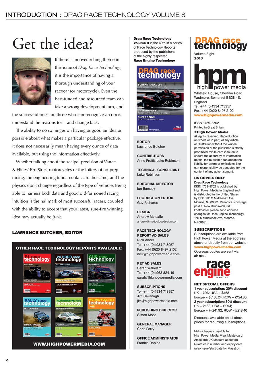 DRAG Race Technology Preview Pages