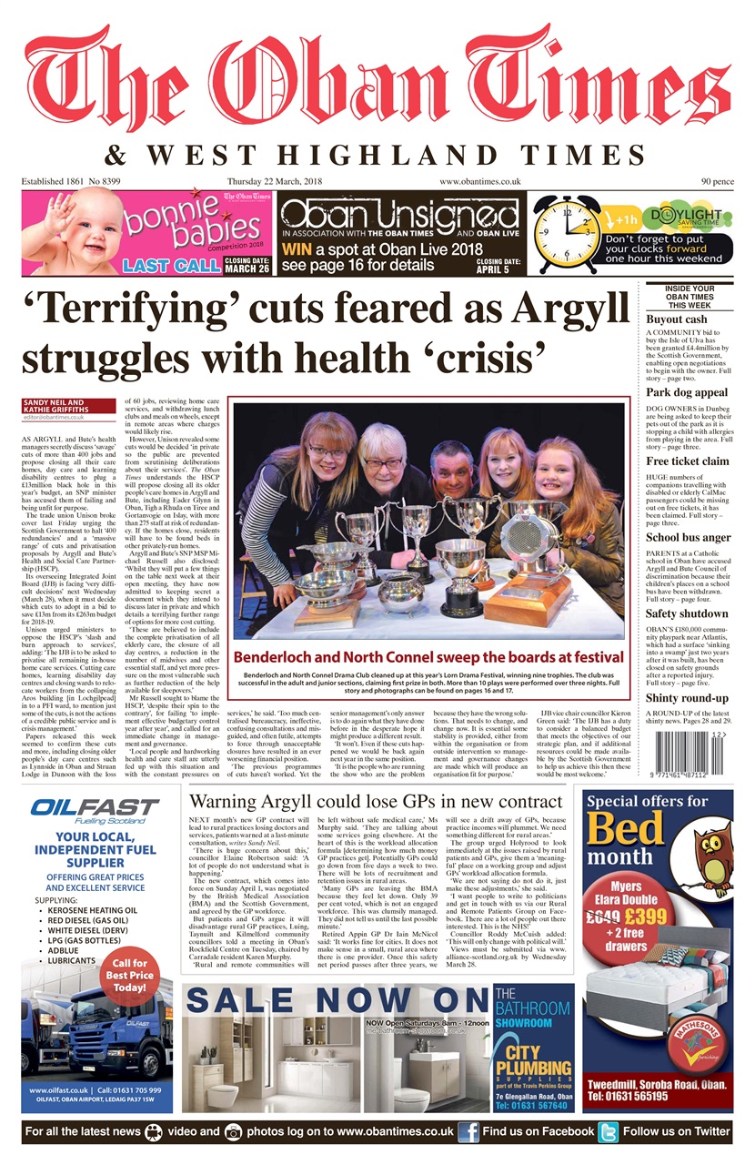 The Oban Times & Lochaber Times Preview Pages