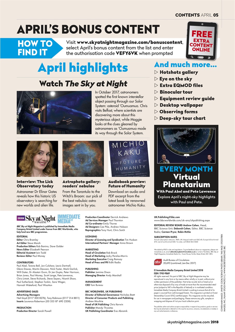 BBC Sky at Night Magazine Preview Pages