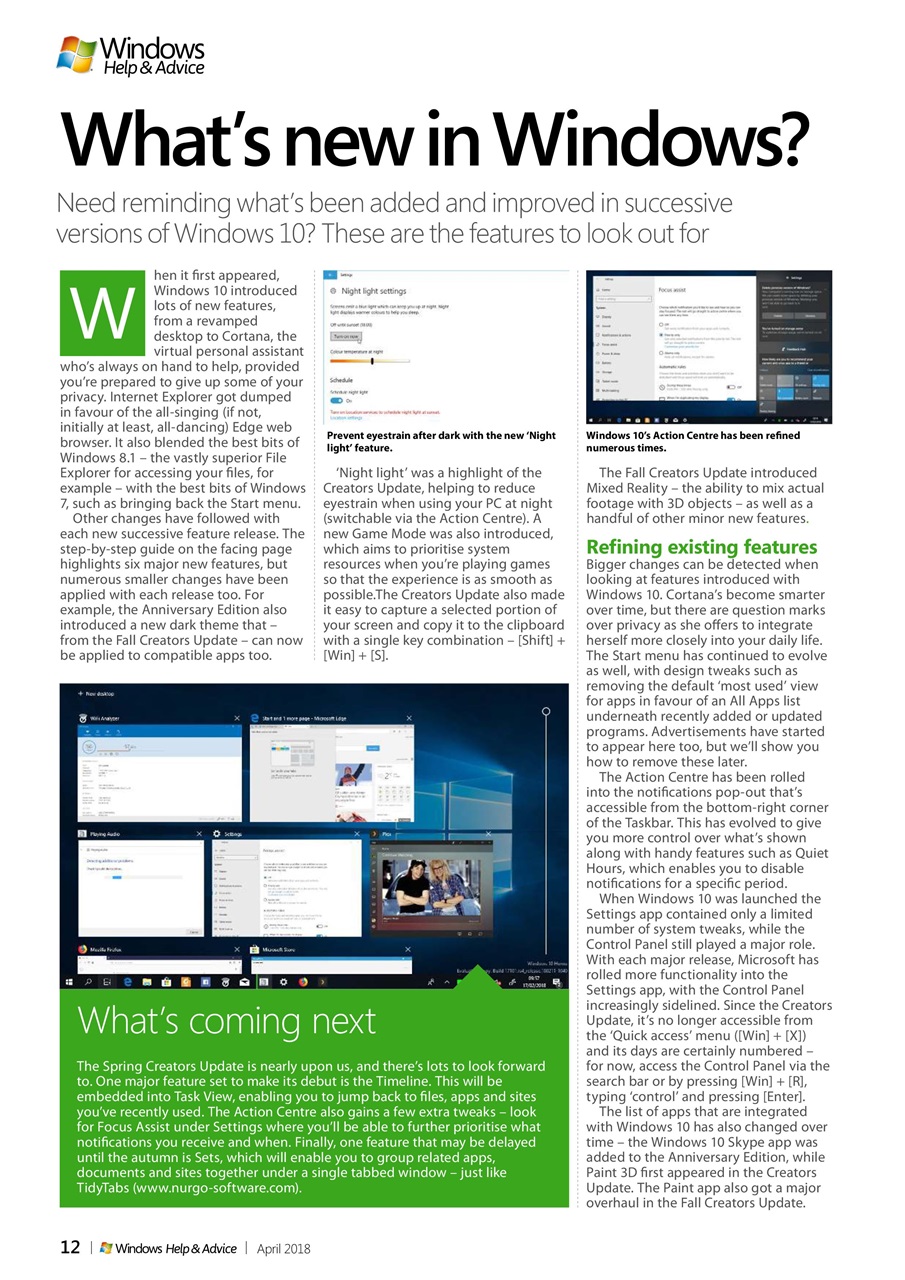 Windows Help & Advice Preview Pages