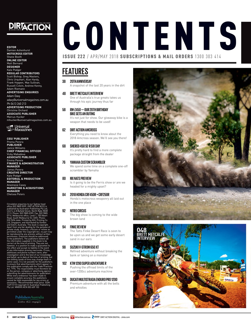 Dirt Action Preview Pages