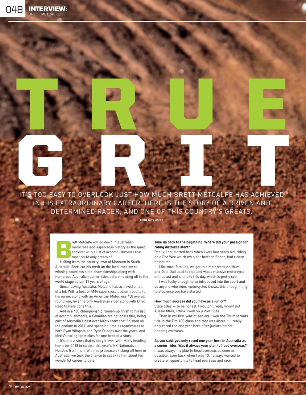 Dirt Action Preview Pages