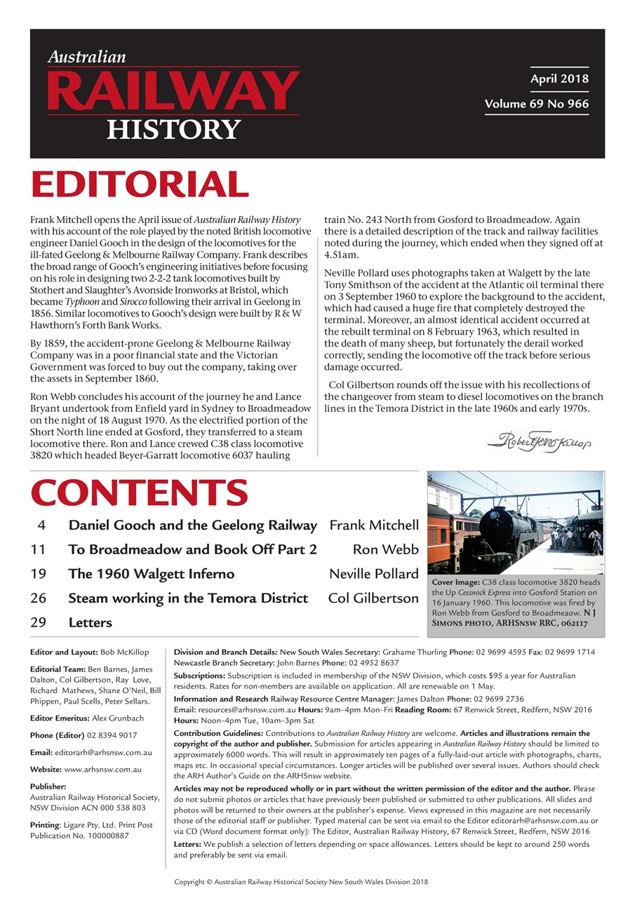 Australian Railway History Preview Pages