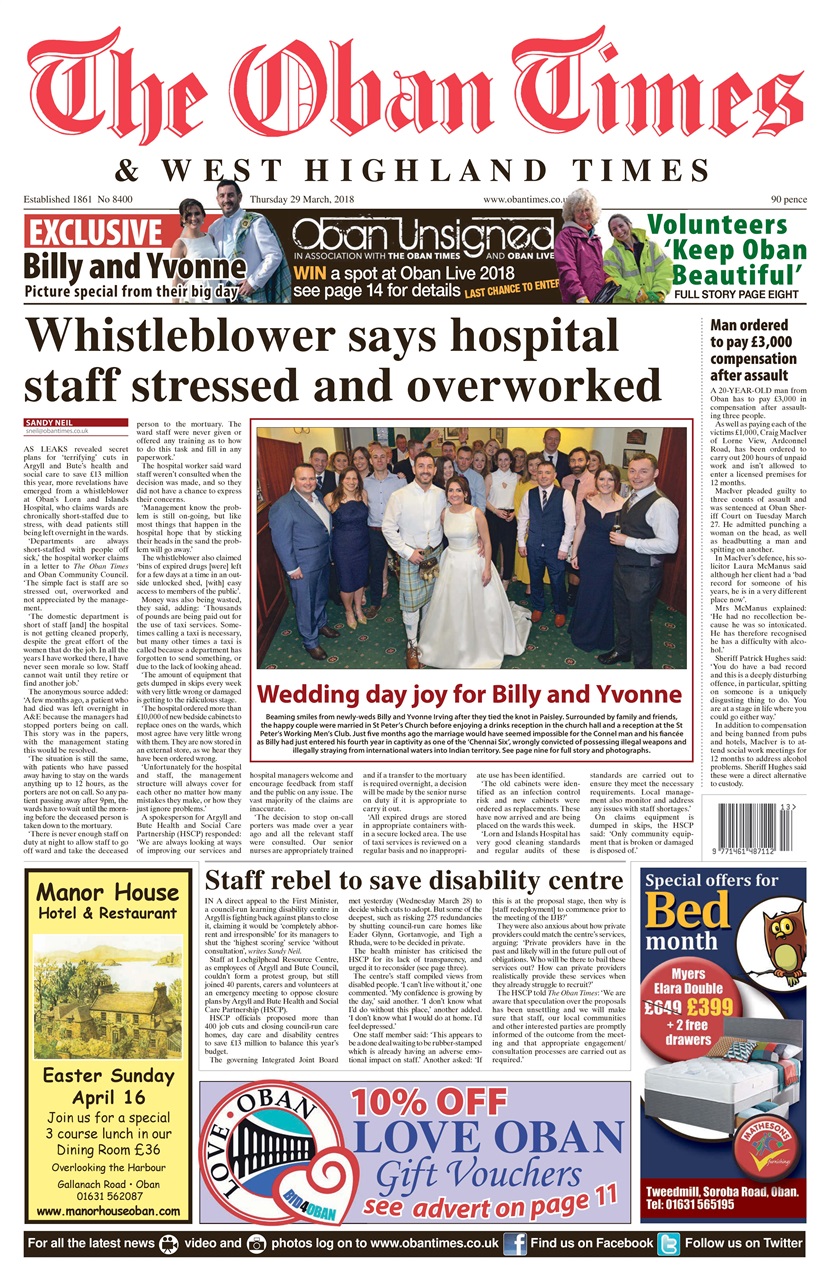 The Oban Times & Lochaber Times Preview Pages