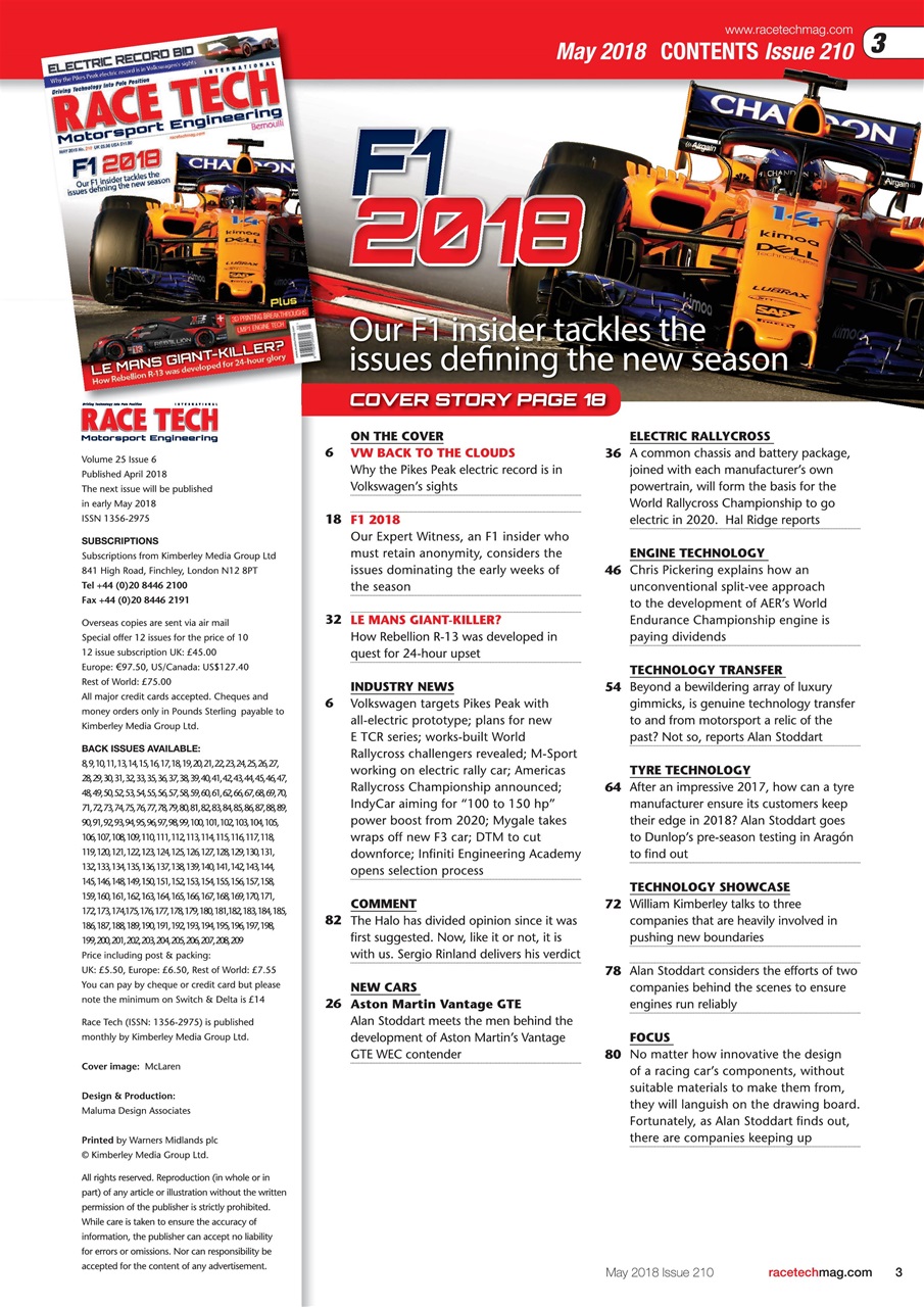 Race Tech Preview Pages