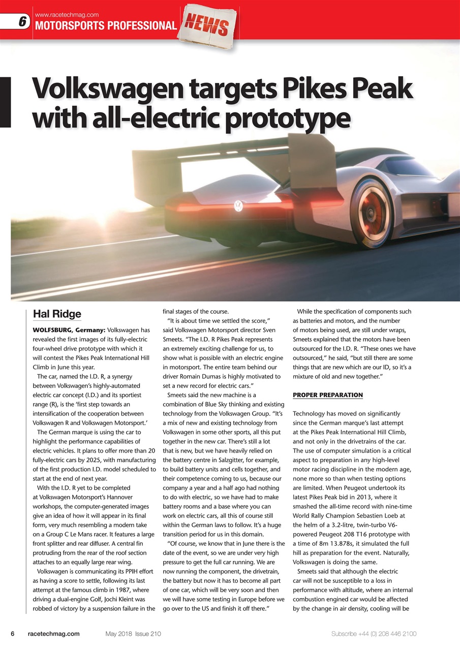 Race Tech Preview Pages