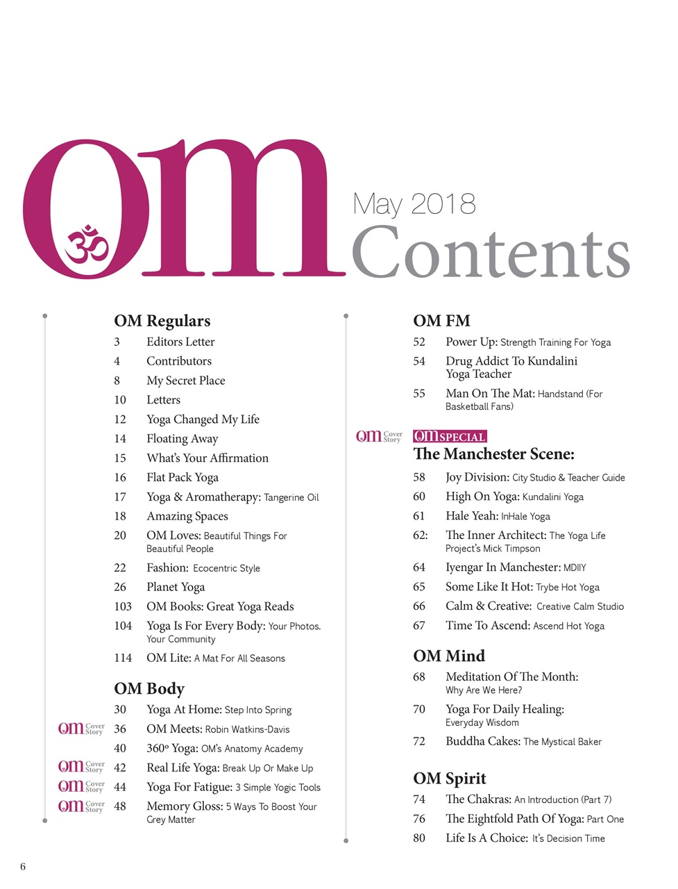 OM Yoga Magazine Preview Pages