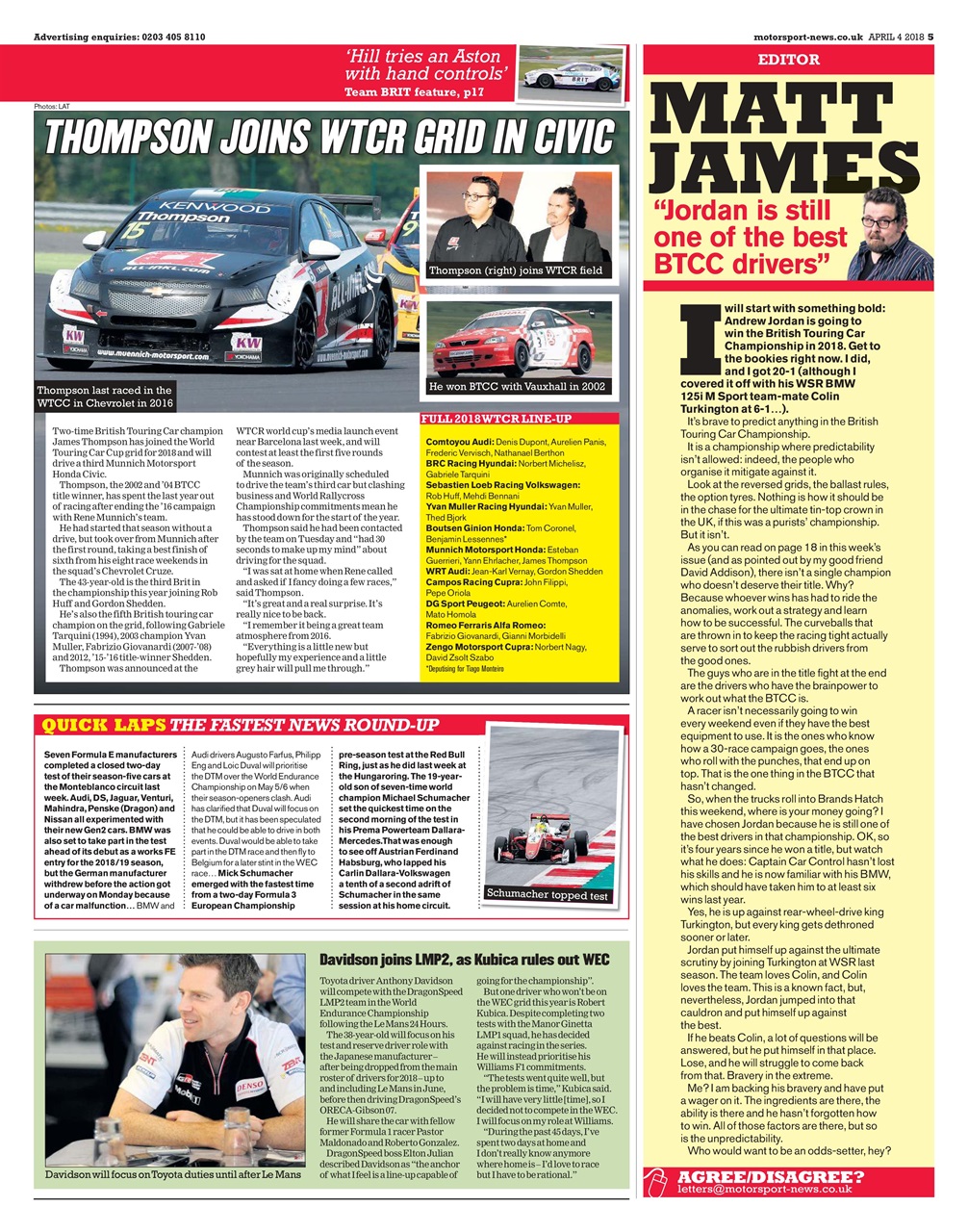 Motorsport News Preview Pages