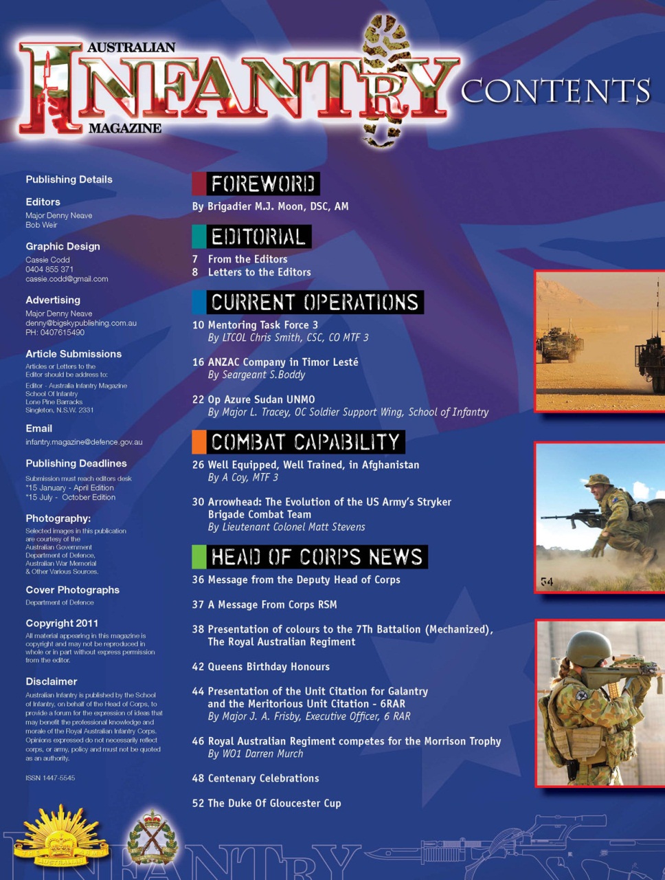 Australian Infantry Magazine Preview Pages